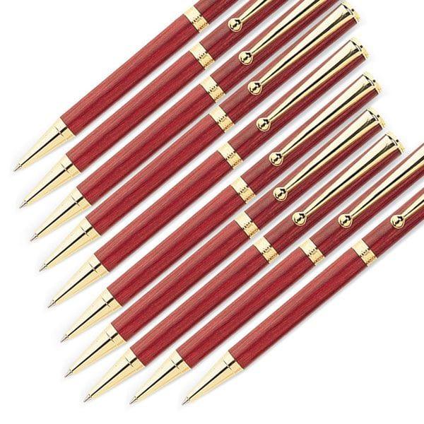 7 mm Slim Style Solid Clip Ballpoint Pen Kit - Finish:Gold - Pieces:10-Piece